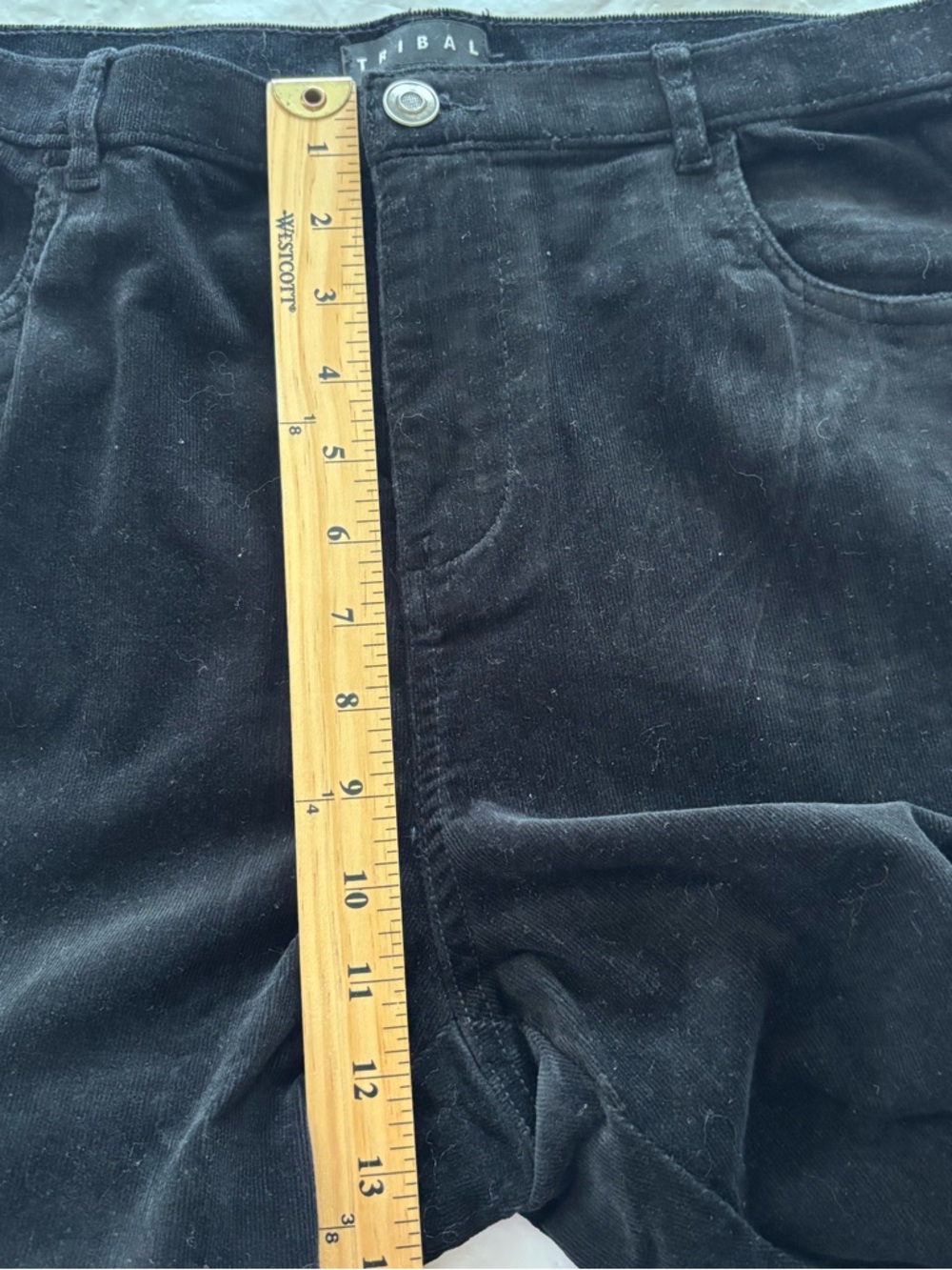 NWT Tribal Black Corduroy Stretch Straight Leg Pants SZ 14 - Picture 6 of 8